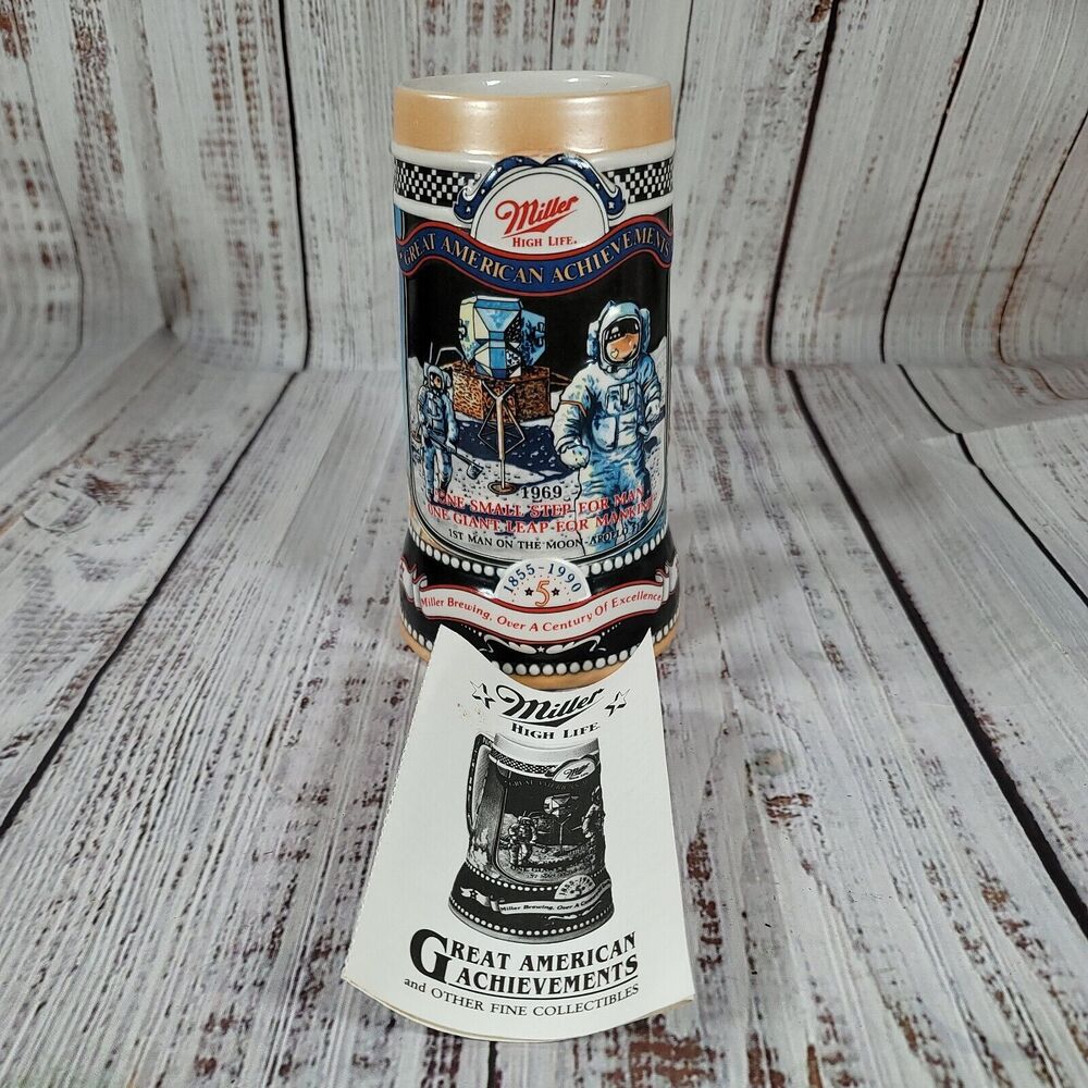 Miller High Life Beer Glass Stein Mug 1st Man On The Moon 5th In The Series‎